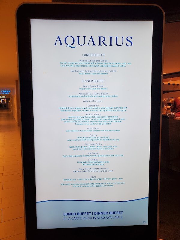 Aquarius Aruba contemporary menu fresh seafood marina Renaissance hotel