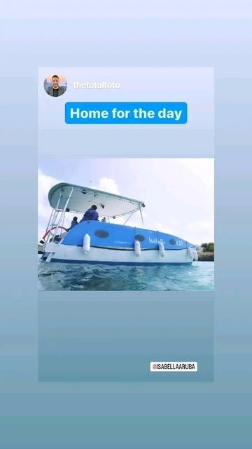Isabella private boat Aruba anchored in turquoise water