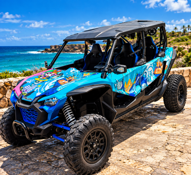 Honda Talon 1000 R4 (Power Puff/Dragon Ball wrap) UTV rental in Aruba