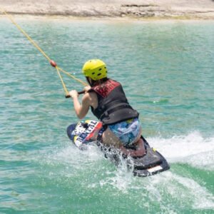 Kneeboarding Aruba — behind the boat off Palm Beach