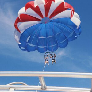 Parasailing Aruba — above the water off Palm Beach