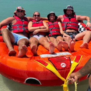 Tube ride Aruba — towed off Palm Beach
