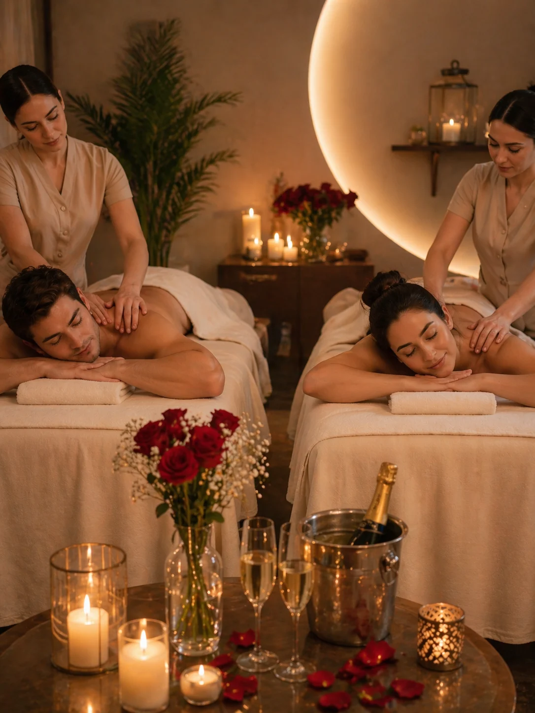 Couples relaxation massage by candlelight in Aruba