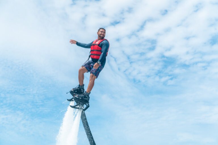 Jetpack ride over turquoise water in Aruba
